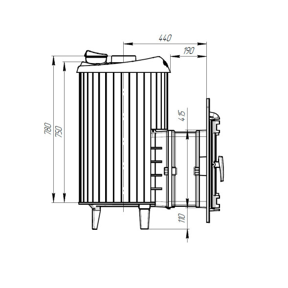 Банная печь Атмосфера L в ламелях из натурального камня Змеевик наборный